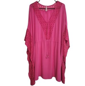 SWIM By Cacique Size 18/20 Cerise Pink Swim Beach Coverup Kaftan Resortwear READ